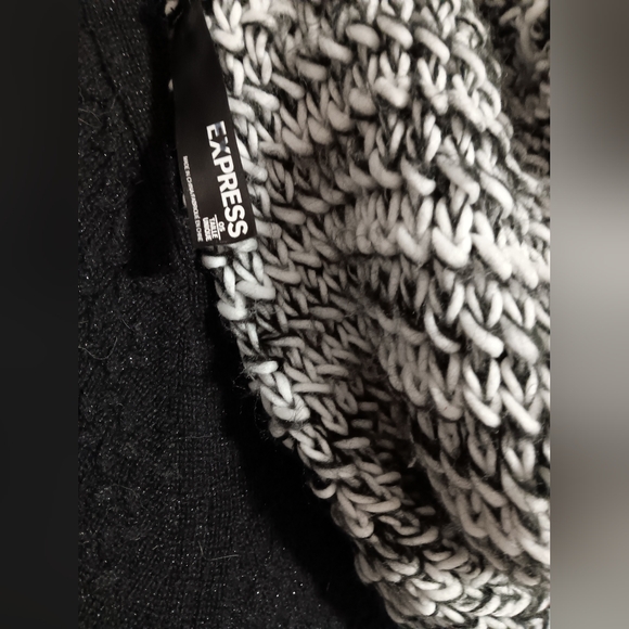 Bundle: "Loft" XL sparkly black sweater with "Express" chunky knit scarf! - Picture 2 of 7